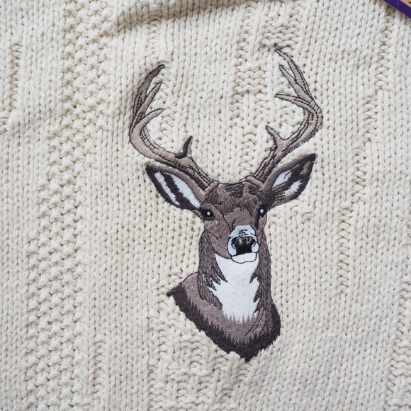 Shenandoah VTG Knit Sweater Buck Deer Embroidered Hunting Outdoors Men’s M - Picture 4 of 8